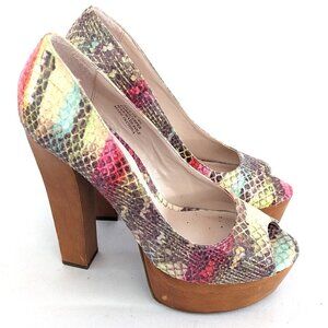 💖 Zigi Soho Faux Snakeskin Vibrant colored platform Jaclyn Heels - Size 9.5 💖